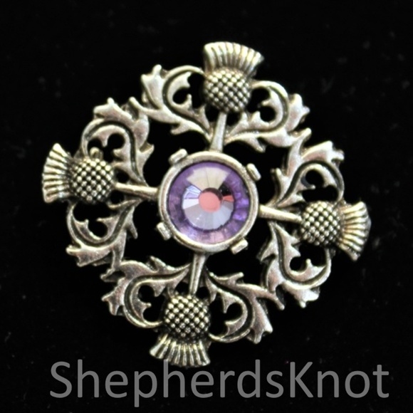 New Scottish Thistle Brooch Pin Celtic Outlander - Picture 5 of 6